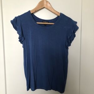 Blue Ruffle Express Blouse